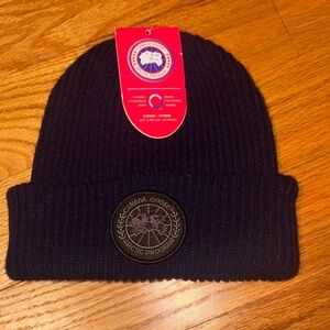 Canada Goose Dark Knit Beanie with Patch